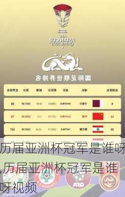 历届亚洲杯冠军是谁呀,历届亚洲杯冠军是谁呀视频