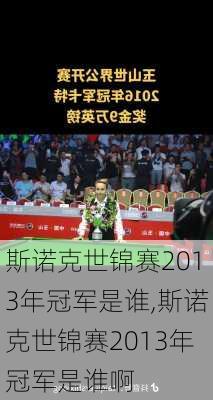 斯诺克世锦赛2013年冠军是谁,斯诺克世锦赛2013年冠军是谁啊