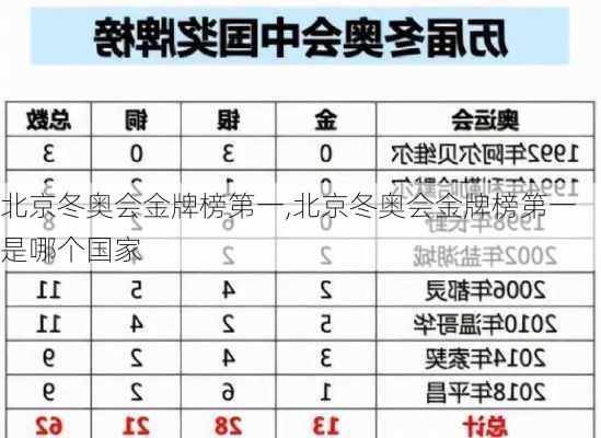 北京冬奥会金牌榜第一,北京冬奥会金牌榜第一是哪个国家