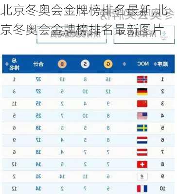 北京冬奥会金牌榜排名最新,北京冬奥会金牌榜排名最新图片