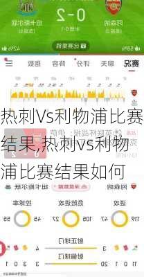 热刺Vs利物浦比赛结果,热刺vs利物浦比赛结果如何
