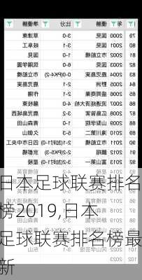 日本足球联赛排名榜2019,日本足球联赛排名榜最新
