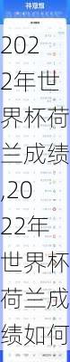2022年世界杯荷兰成绩,2022年世界杯荷兰成绩如何