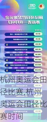 杭州奥运会田径比赛,杭州奥运会田径比赛时间