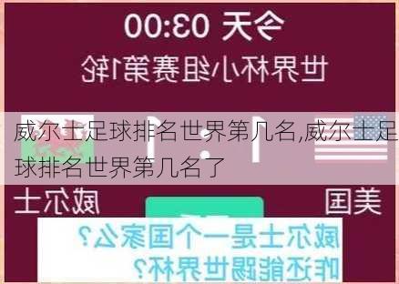 威尔士足球排名世界第几名,威尔士足球排名世界第几名了
