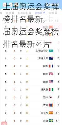 上届奥运会奖牌榜排名最新,上届奥运会奖牌榜排名最新图片