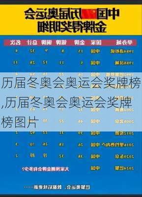 历届冬奥会奥运会奖牌榜,历届冬奥会奥运会奖牌榜图片