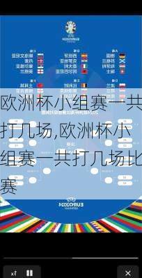 欧洲杯小组赛一共打几场,欧洲杯小组赛一共打几场比赛
