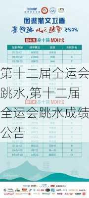 第十二届全运会跳水,第十二届全运会跳水成绩公告