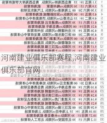 河南建业俱乐部赛程,河南建业俱乐部官网