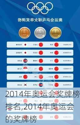 2014年奥运会奖牌榜排名,2014年奥运会的奖牌榜