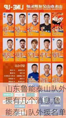 山东鲁能泰山队外援有几个消息,鲁能泰山队外援名单