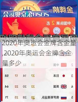 2020年奥运会金牌含金量,2020年奥运会金牌含金量多少