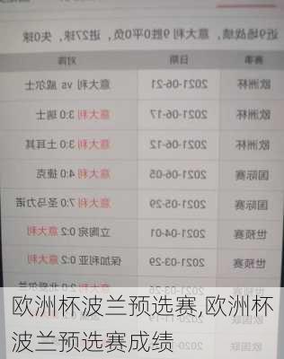 欧洲杯波兰预选赛,欧洲杯波兰预选赛成绩