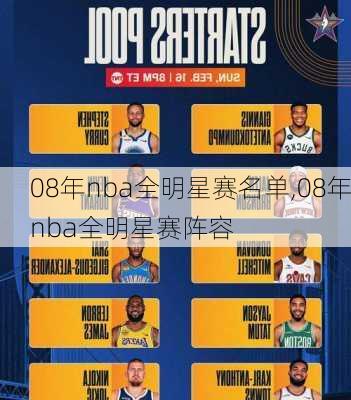 08年nba全明星赛名单,08年nba全明星赛阵容
