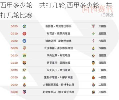 西甲多少轮一共打几轮,西甲多少轮一共打几轮比赛