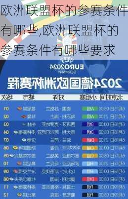 欧洲联盟杯的参赛条件有哪些,欧洲联盟杯的参赛条件有哪些要求
