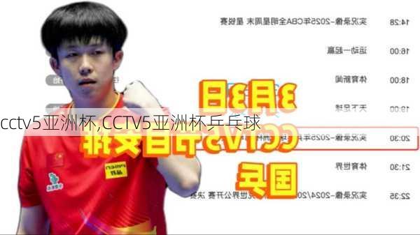 cctv5亚洲杯,CCTV5亚洲杯乒乓球