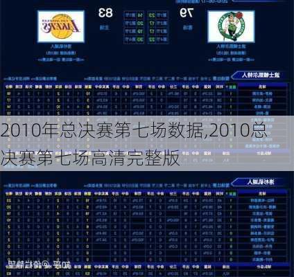 2010年总决赛第七场数据,2010总决赛第七场高清完整版