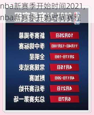 nba新赛季开始时间2021,nba新赛季开始时间赛程