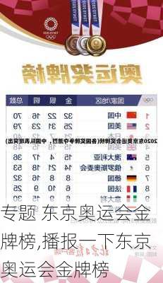 专题 东京奥运会金牌榜,播报一下东京奥运会金牌榜