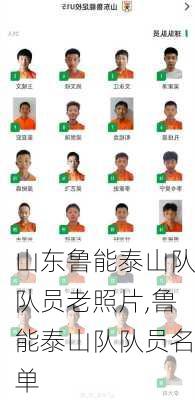 山东鲁能泰山队队员老照片,鲁能泰山队队员名单