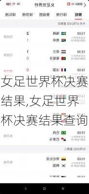女足世界杯决赛结果,女足世界杯决赛结果查询