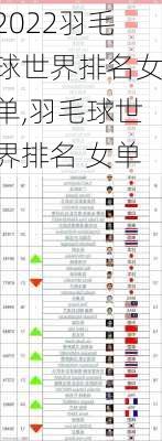 2022羽毛球世界排名女单,羽毛球世界排名 女单