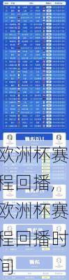 欧洲杯赛程回播,欧洲杯赛程回播时间