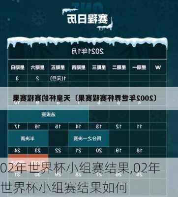 02年世界杯小组赛结果,02年世界杯小组赛结果如何