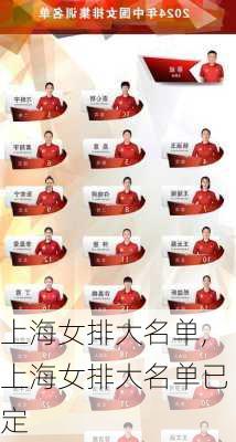 上海女排大名单,上海女排大名单已定