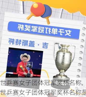 世乒赛女子团体冠军奖杯名称,世乒赛女子团体冠军奖杯名称是