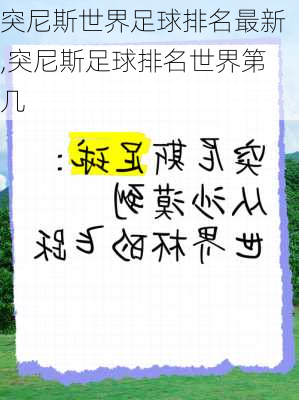 突尼斯世界足球排名最新,突尼斯足球排名世界第几