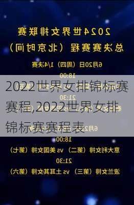 2022世界女排锦标赛赛程,2022世界女排锦标赛赛程表