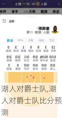 湖人对爵士队,湖人对爵士队比分预测