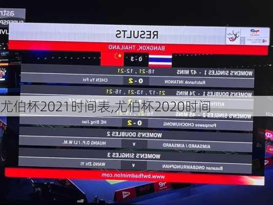 尤伯杯2021时间表,尤伯杯2020时间