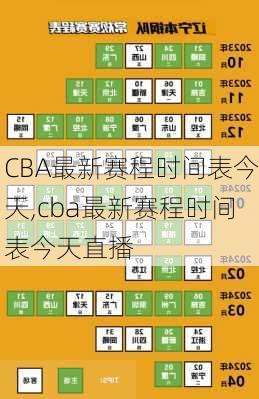 CBA最新赛程时间表今天,cba最新赛程时间表今天直播
