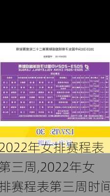 2022年女排赛程表第三周,2022年女排赛程表第三周时间