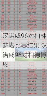 汉诺威96对柏林赫塔比赛结果,汉诺威96对柏德博恩