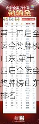 第十四届全运会奖牌榜山东,第十四届全运会奖牌榜山东排名