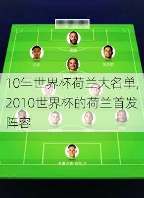10年世界杯荷兰大名单,2010世界杯的荷兰首发阵容