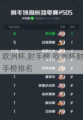 欧洲杯,射手榜,欧洲杯射手榜排名