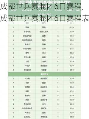 成都世乒赛混团6日赛程,成都世乒赛混团6日赛程表