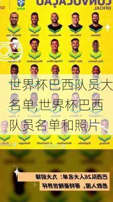 世界杯巴西队员大名单,世界杯巴西队员名单和照片