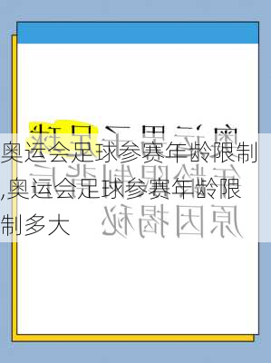 奥运会足球参赛年龄限制,奥运会足球参赛年龄限制多大