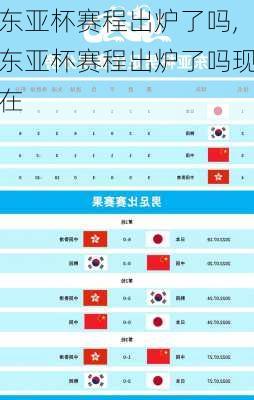 东亚杯赛程出炉了吗,东亚杯赛程出炉了吗现在