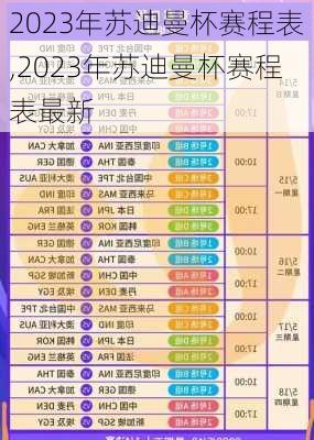 2023年苏迪曼杯赛程表,2023年苏迪曼杯赛程表最新