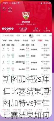 斯图加特vs拜仁比赛结果,斯图加特vs拜仁比赛结果如何