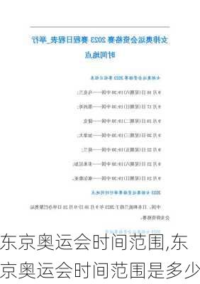 东京奥运会时间范围,东京奥运会时间范围是多少