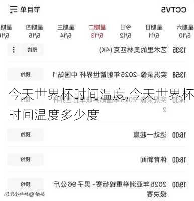 今天世界杯时间温度,今天世界杯时间温度多少度